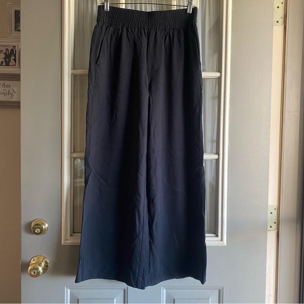 Madewell Black Drapeweave Carley Wide-Leg Pants